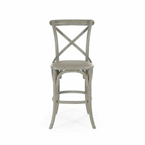 D2D Technologies Parisienne Cafe Counter Stool, Distressed Olive Green Rattan - 20 x 43 x 16 in. D2880268